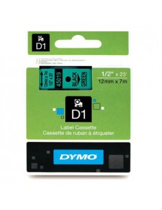 Fita Gravacao Dymo 12mmX7m Verde/Preto (45019)