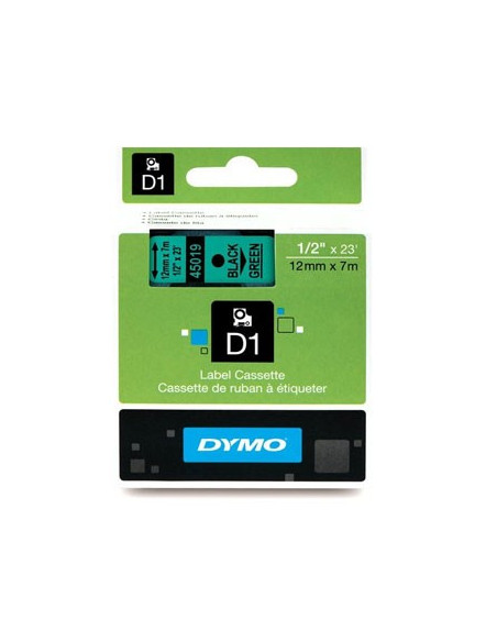 Fita Gravacao Dymo 12mmX7m Verde/Preto (45019)