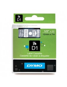Fita Gravacao Dymo 12mmX7m Transparente/Branco (45020)