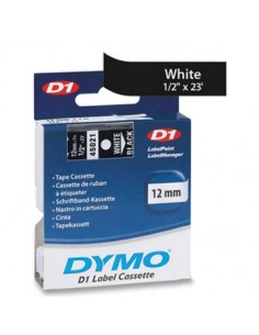 Fita Gravacao Dymo 12mmX7m Branco/Preto (45021)
