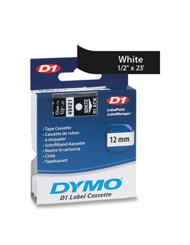 Fita Gravacao Dymo 12mmX7m Branco/Preto (45021)