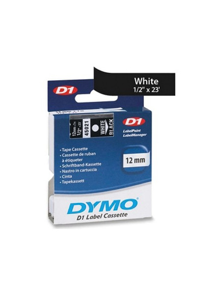 Fita Gravacao Dymo 12mmX7m Branco/Preto (45021)