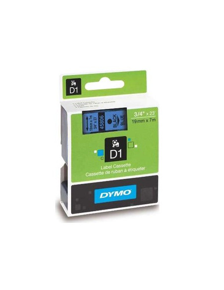 Fita Gravacao Dymo 19mmX7m Preto/Azul (45806)