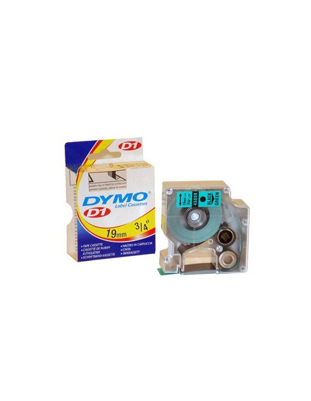 Fita Gravacao Dymo 19mmX7m Preto/Verde (45809)