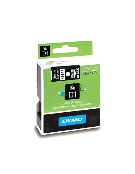 Fita Gravacao Dymo 19mmX7m Branco/Preto  (45811)
