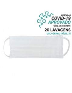 Máscara Reutilizável 20 Lavagens Branco (Pregas) 1un