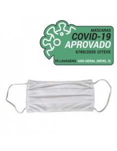Máscara Reutilizável 25 Lavagens Adulto Branco 3un