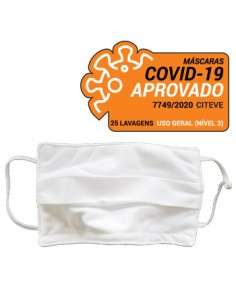 Máscara Reutilizável Criança 25 Lavagens Branco 3un
