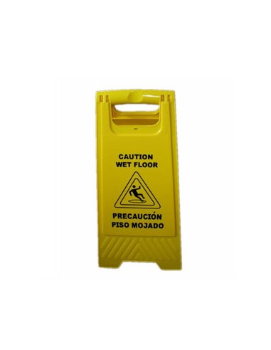 Sinal Chao Molhado Plastico Amarelo