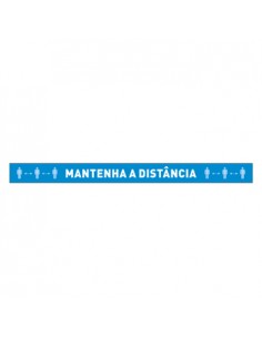 Sinalética MANTENHA A DISTÂNCIA Vinil Chão 1000x100mm
