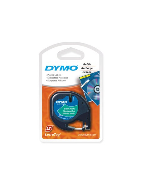 Fita Gravacao Dymo 12mmx4m Preto/Verde (91204)