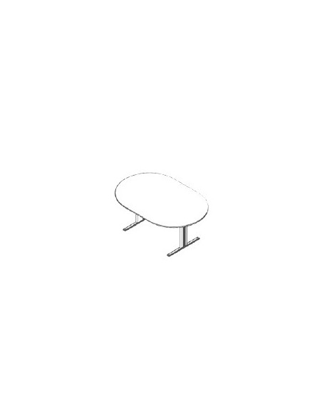 Mesa de Reunioes Oval Linha Medusa 2400x1200x750