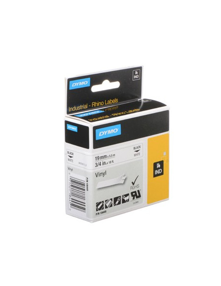 Fita Gravacao 19mmx5m Dymo Rhino 6000 Vinil Branco/Preto