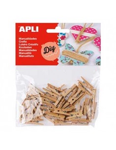 Mini Molas para Papeis Madeira 45un