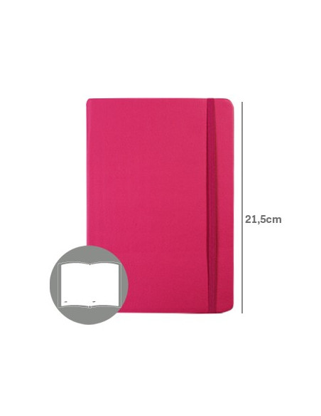 Bloco Notas Liso 21,5x14,5cm Semi Pele Rosa 116 Flh (agenda)