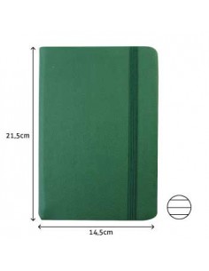 Bloco Notas Pautado 21,5x14,5cm Semi Pele Verde 116 Folhas