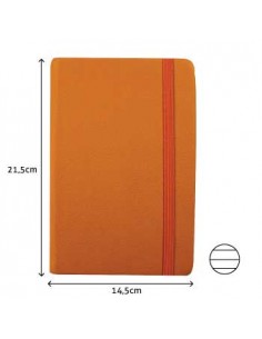 Bloco Notas Pautado 21,5x14,5cm Semi Pele Amarelo 116 Folha)