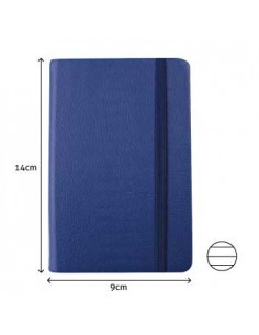 Bloco Notas Pautado 14x9cm Semi Pele Azul 116 Flh agenda