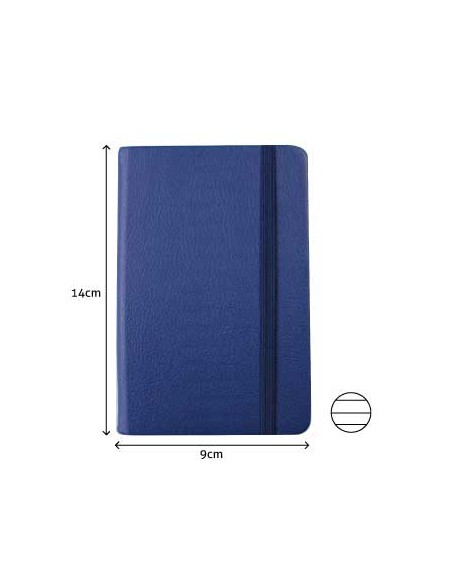 Bloco Notas Pautado 14x9cm Semi Pele Azul 116 Flh agenda