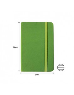 Bloco Notas Pautado 14x9cm Semi Pele Verde 116 Flh agenda