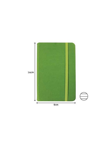 Bloco Notas Pautado 14x9cm Semi Pele Verde 116 Flh agenda