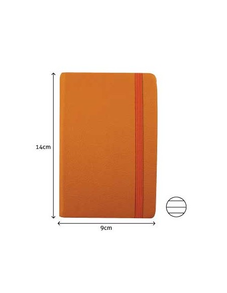Bloco Notas Pautado 14x9cm Semi Pele Amarelo 116 Flh agenda