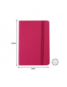 Bloco Notas Pautado 14x9cm Semi Pele Rosa 116 Flh agenda