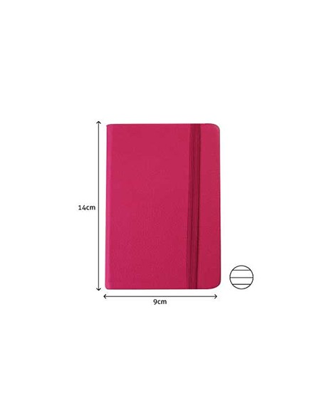 Bloco Notas Pautado 14x9cm Semi Pele Rosa 116 Flh agenda