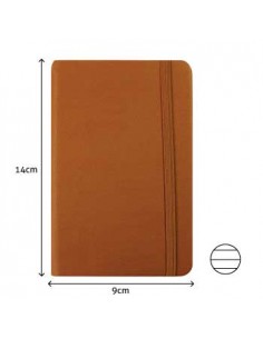 Bloco Notas Pautado 14x9cm Semi Pele Camel 116 Flh (agenda)