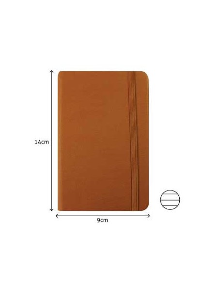 Bloco Notas Pautado 14x9cm Semi Pele Camel 116 Flh (agenda)