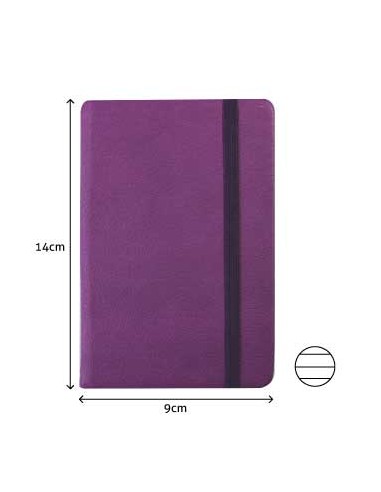 Bloco Notas Pautado 14x9cm Semi Pele Roxo 116 Flh agenda