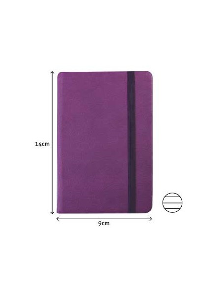 Bloco Notas Pautado 14x9cm Semi Pele Roxo 116 Flh agenda