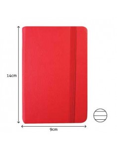 Bloco Notas Pautado 14x9cm Semi Pele Vermelho 116 Flh agenda