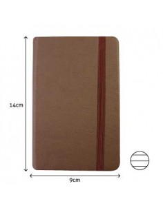 Bloco Notas Pautado 14x9cm Semi Pele Castanho 116 Flh agenda