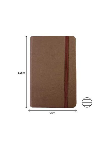 Bloco Notas Pautado 14x9cm Semi Pele Castanho 116 Flh agenda