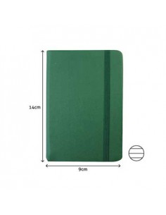 Bloco Notas Pautado 14x9cm Semi Pele Verde Esmeralda 116Fls