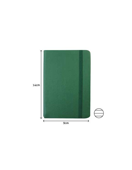 Bloco Notas Pautado 14x9cm Semi Pele Verde Esmeralda 116Fls