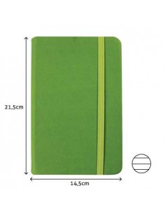 Bloco Notas Pautado 21,5x14,5cm Semi Pele Verde Esmeralda 1s