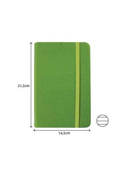 Bloco Notas Pautado 21,5x14,5cm Semi Pele Verde Esmeralda 1s