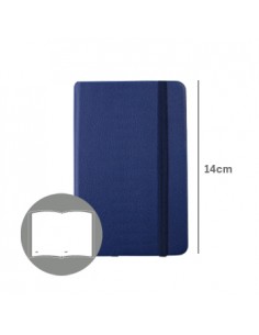 Bloco Notas Liso 14x9cm Semi Pele Azul 116 Folhas
