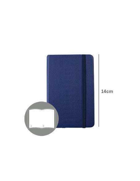 Bloco Notas Liso 14x9cm Semi Pele Azul 116 Folhas