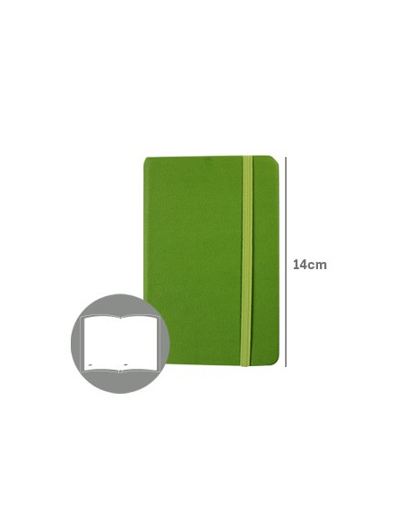 Bloco Notas Liso 14x9cm Semi Pele Verde 116 Folhas