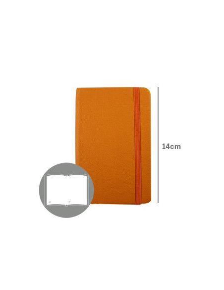 Bloco Notas Liso 14x9cm Semi Pele Amarelo 116 Folhas