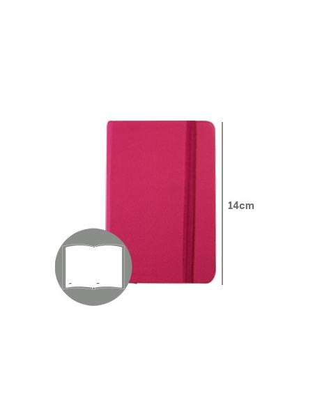 Bloco Notas Liso 14x9cm Semi Pele Rosa 116 Folhas