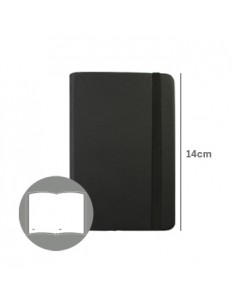 Bloco Notas Liso 14x9cm Semi Pele Preto 116 Folhas
