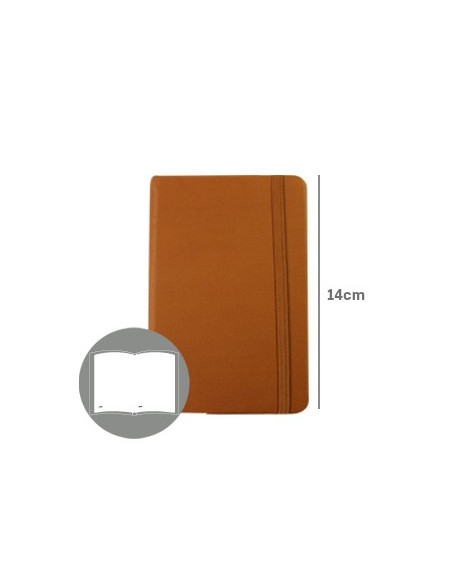 Bloco Notas Liso 14x9cm Semi Pele Camel 116 Folhas