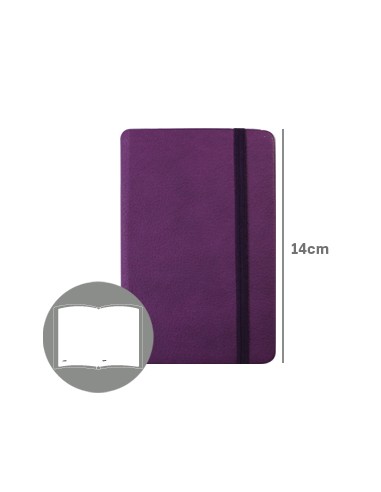 Bloco Notas Liso 14x9cm Semi Pele Roxo 116 Folhas