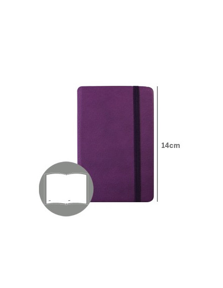 Bloco Notas Liso 14x9cm Semi Pele Roxo 116 Folhas