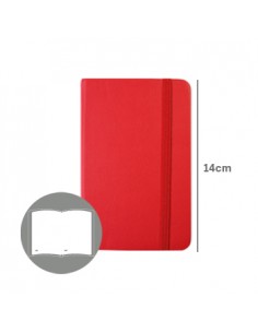 Bloco Notas Liso 14x9cm Semi Pele Vermelho 116 Folhas