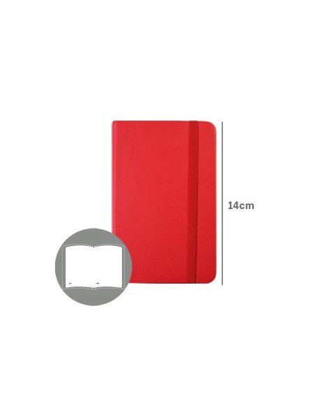 Bloco Notas Liso 14x9cm Semi Pele Vermelho 116 Folhas